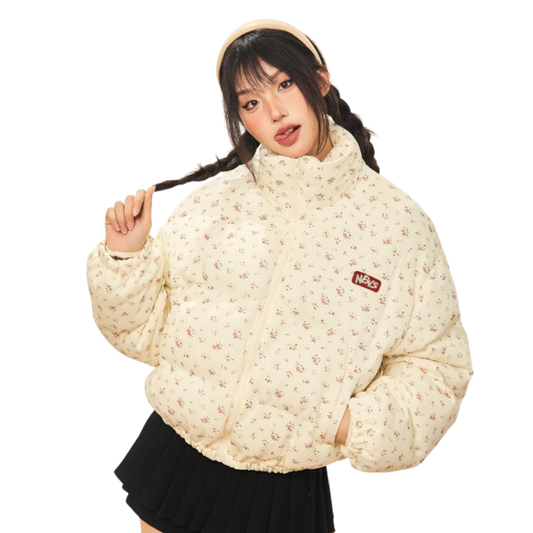 花柄ダウンジャケット