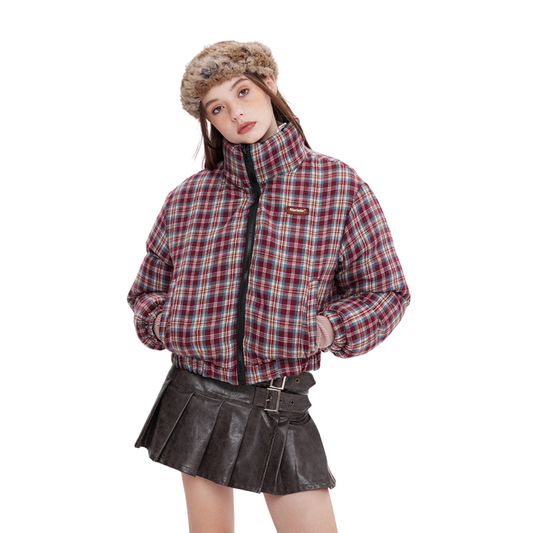 Checked Reversible Down Jacket