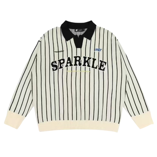 ポロストライプニット