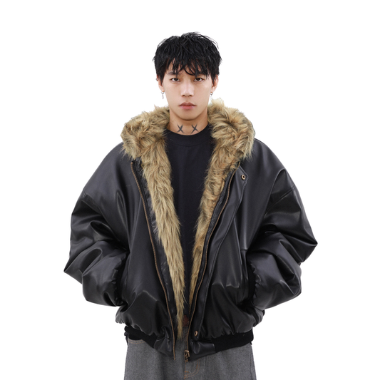 Reversible Fur Leather  Jacket